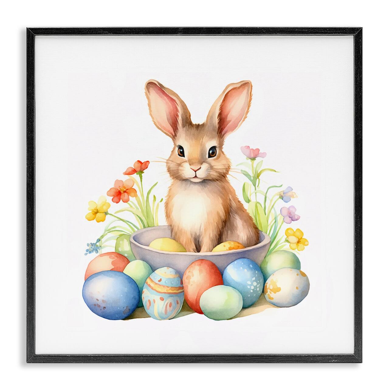 Stupell Industries Easter Bunny & Eggs Framed Giclee Art